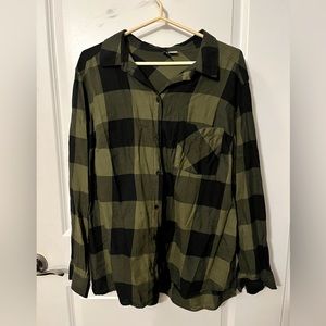 Green Plaid Button Up